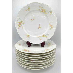 Antique Haviland Limoges Schleiger Pattern 9.75" Dinner Plate Set of 4 - MINT!